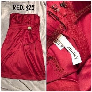 Red strapless dress semi-formal